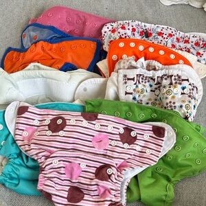 Colorful Kids Cloth Diaper Set of 9, multiple brands and types